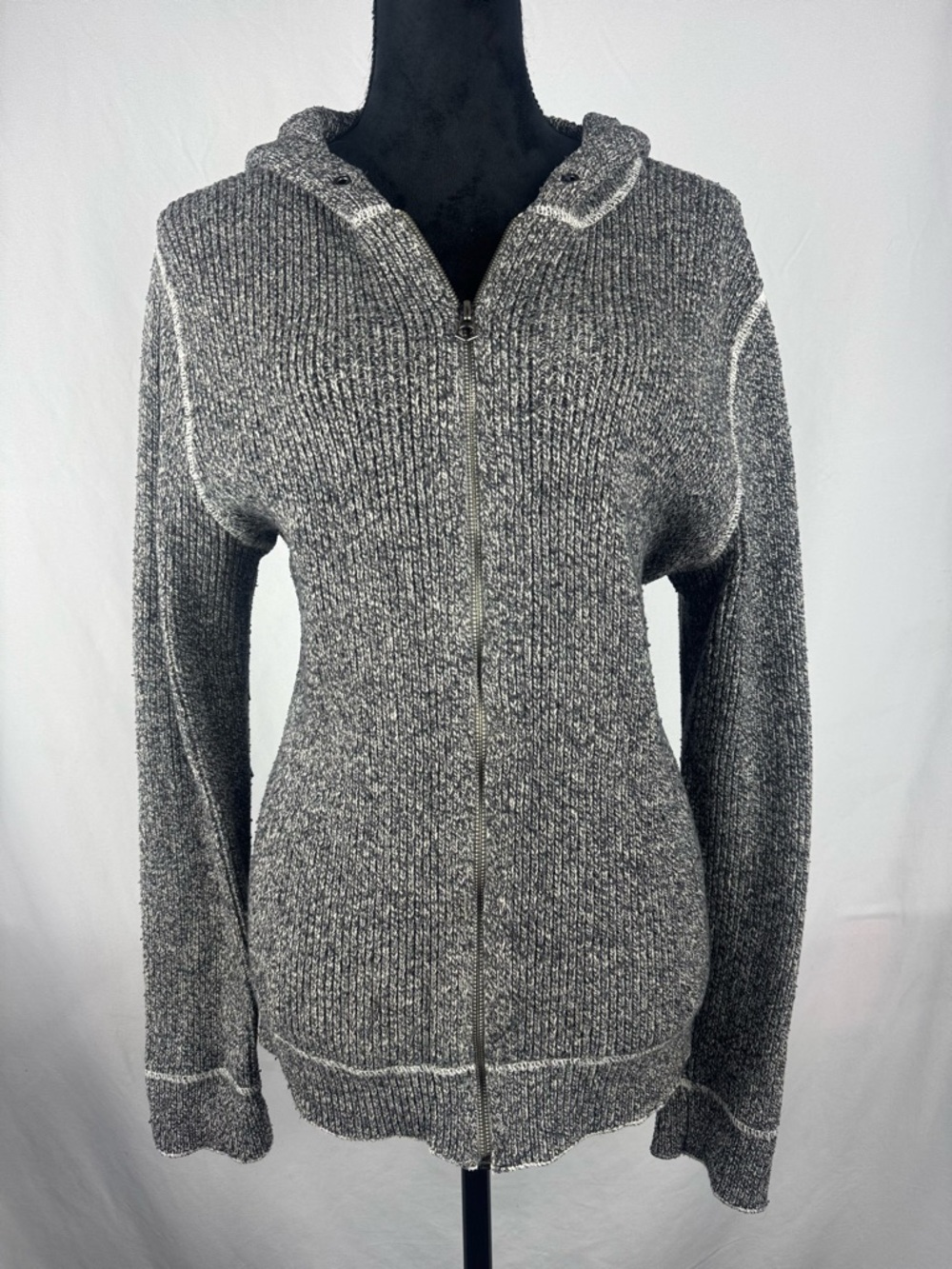 GAP Gray Hooded Zip-Up Sweater Cardigan